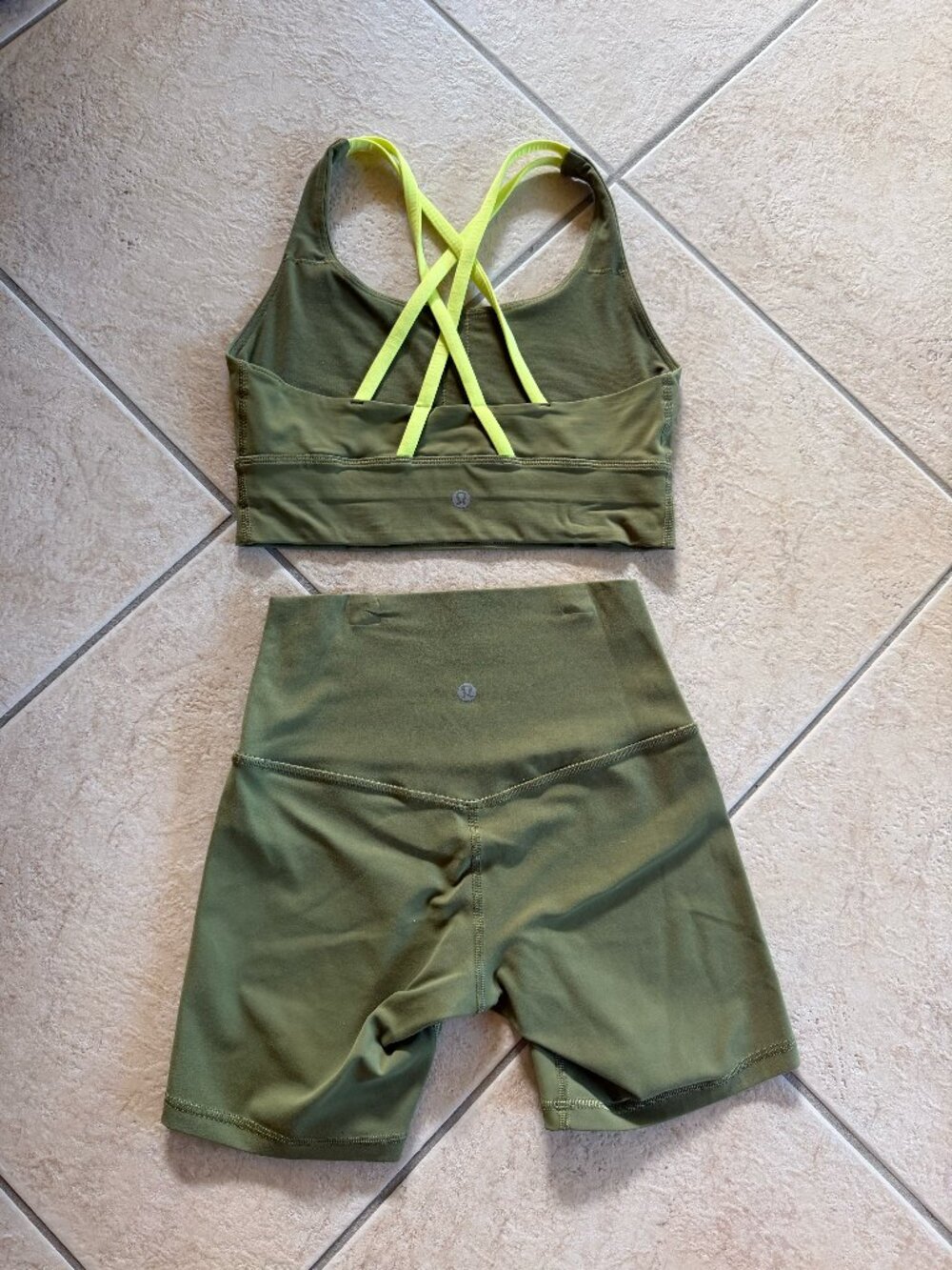 Lululemon Align Shorts & Bra Set - Bronze Green (NWOT)